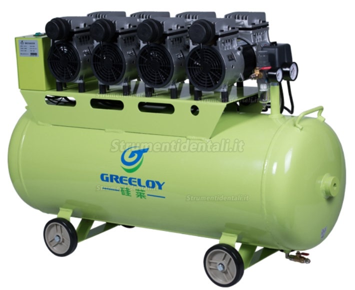 Greeloy® GA-64 120 litri compressore aria dentista silenziato senza olio 2400w